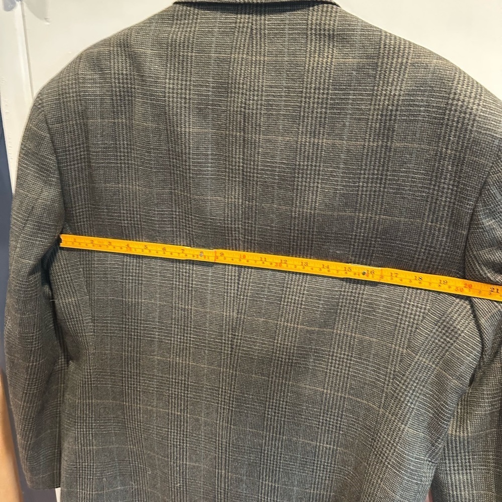 Alfani Vintage Men's Gray Wool Plaid Blazer 40R - Picture 9 of 12